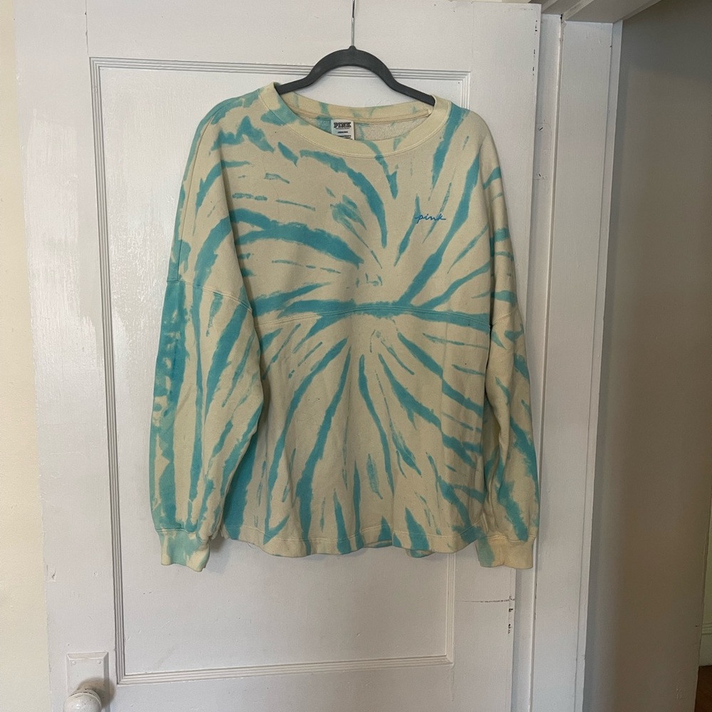 Victoria secrets pink tie dye hoodie, size large, perfect condition